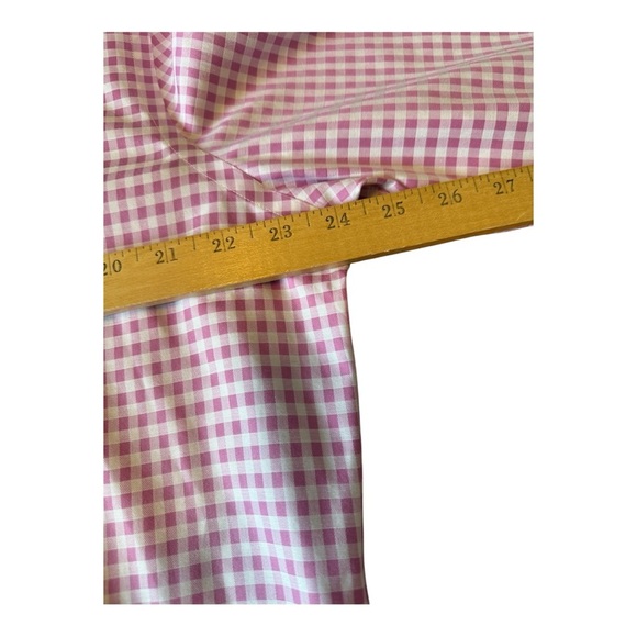Charles Tyrwhitt Shirt Mens 17/36 Pink Gingham Check Non Iron Slim Fit - Picture 7 of 9